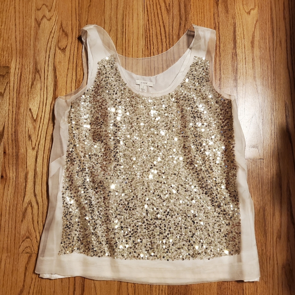 J. CREW | Silk and Sequin Tank